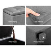 Artiss Large Fabric Storage Ottoman - Light Grey Deals499