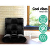 Artiss Lounge Sofa Floor Recliner Futon Chaise Folding Couch Black Deals499