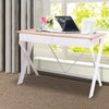 Artiss Metal Desk with Drawer - White with Oak Top Deals499