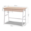 Artiss Metal Desk with Drawer - White with Oak Top Deals499
