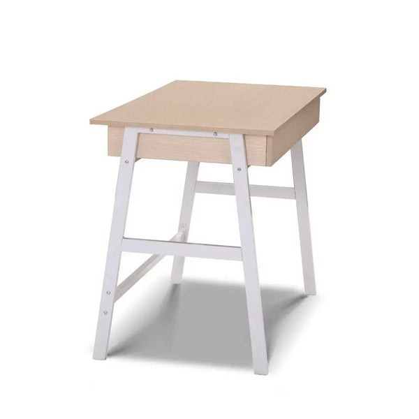 Artiss Metal Desk with Drawer - White with Oak Top Deals499