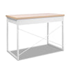 Artiss Metal Desk with Drawer - White with Wooden Top Deals499