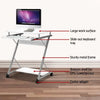 Artiss Metal Pull Out Table Desk - White Deals499