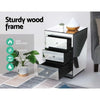 Artiss Mirrored Bedside Table Drawers Furniture Mirror Glass Presia Silver Deals499