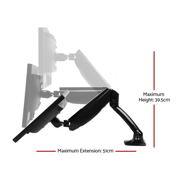 Artiss Monitor Arm Mount Dual Gas Black Deals499