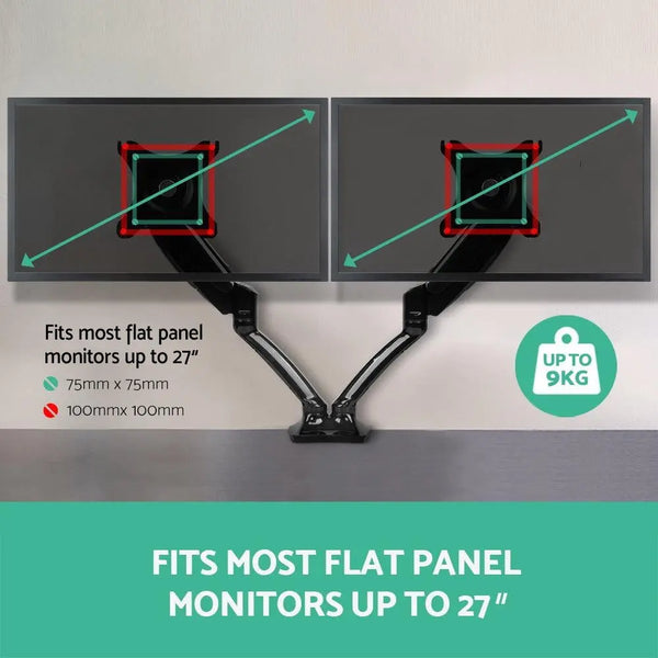 Artiss Monitor Arm Mount Dual Gas Black Deals499