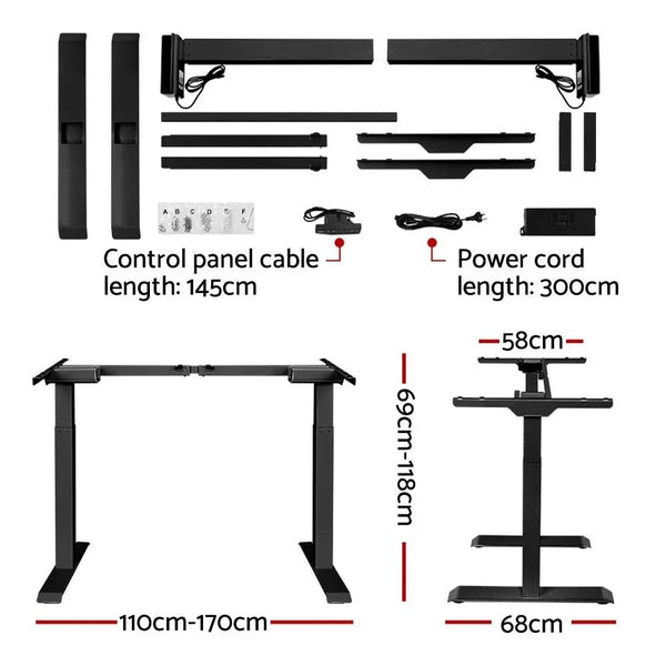 Artiss Motorised Standing Desk - Black Deals499