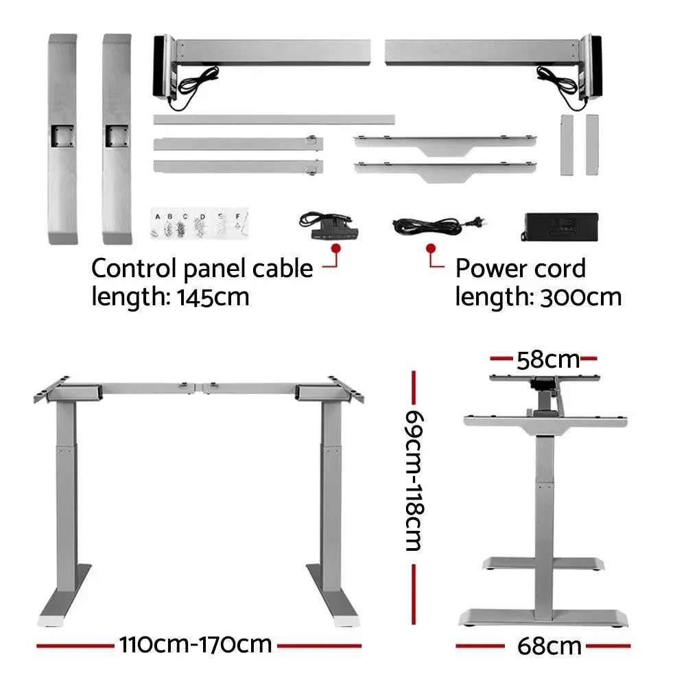 Artiss Motorised Standing Desk - Grey Deals499