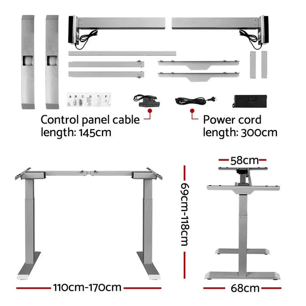 Artiss Motorised Standing Desk - Grey Deals499