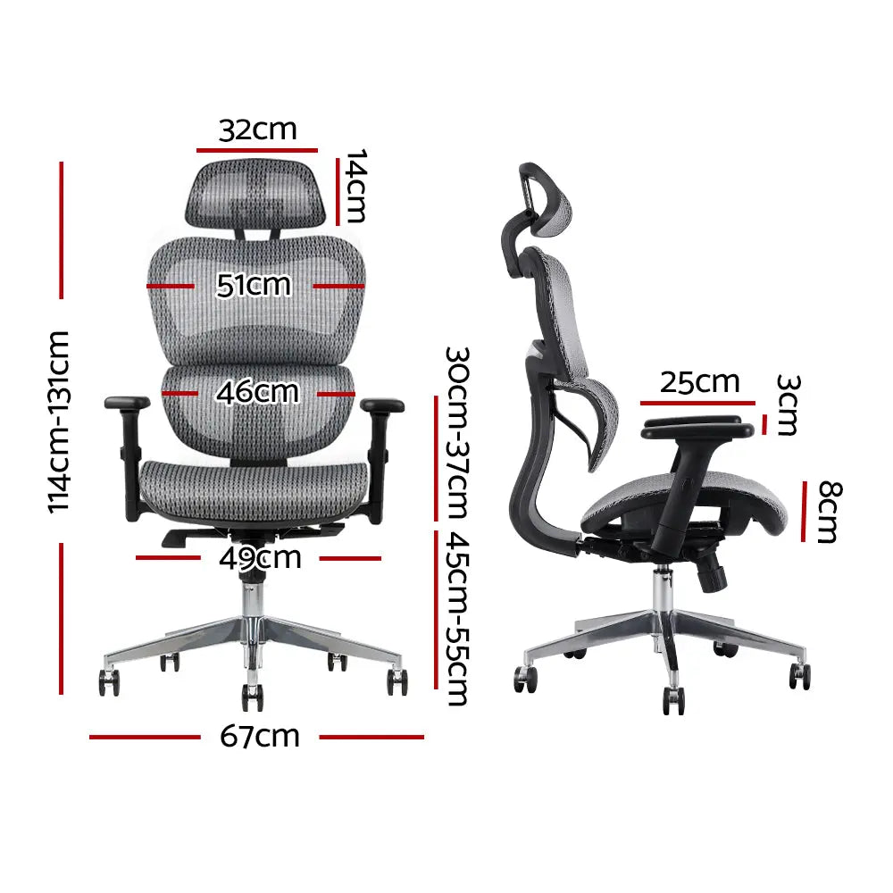 Artiss Office Chair Computer Gaming Chair Mesh Net Seat Grey Deals499