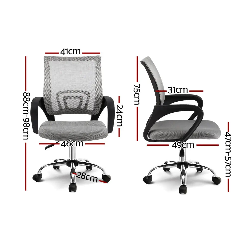Artiss Office Chair Gaming Chair Computer Mesh Chairs Executive Mid Back Grey Deals499