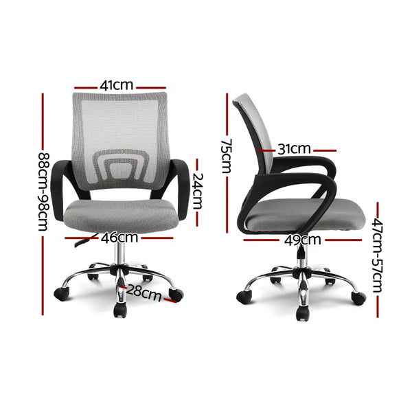 Artiss Office Chair Gaming Chair Computer Mesh Chairs Executive Mid Back Grey Deals499