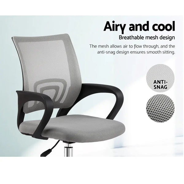 Artiss Office Chair Gaming Chair Computer Mesh Chairs Executive Mid Back Grey Deals499