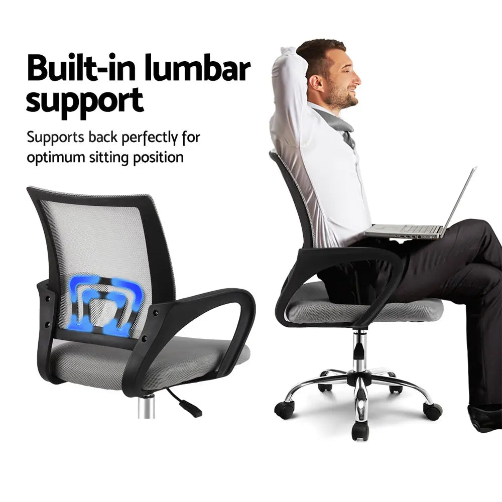 Artiss Office Chair Gaming Chair Computer Mesh Chairs Executive Mid Back Grey Deals499