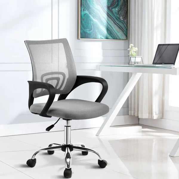 Artiss Office Chair Gaming Chair Computer Mesh Chairs Executive Mid Back Grey Deals499