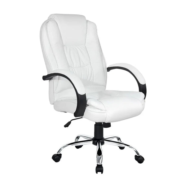 Artiss Office Chair Gaming Computer Chairs Executive PU Leather Seating White Deals499