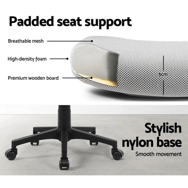 Artiss Office Chair Gaming Executive Computer Chairs Study Mesh Seat Tilt Grey Deals499