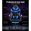 Artiss Office Chair Leather Gaming Chairs Footrest Recliner Study Work Blue Deals499