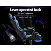 Artiss Office Chair Leather Gaming Chairs Footrest Recliner Study Work Blue Deals499