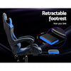 Artiss Office Chair Leather Gaming Chairs Footrest Recliner Study Work Blue Deals499