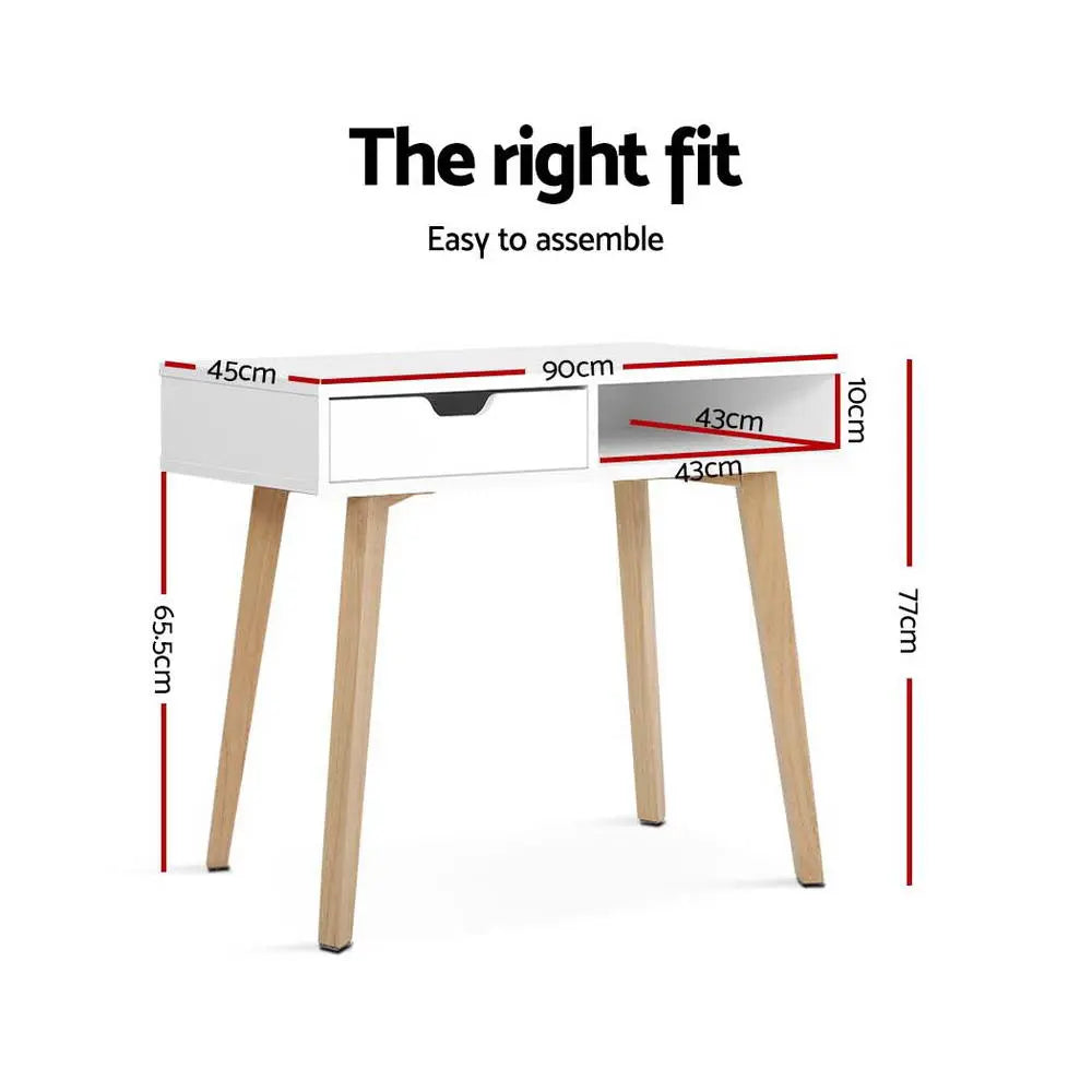 Artiss Office Computer Desk Study Table Storage Drawers Student Laptop White Deals499