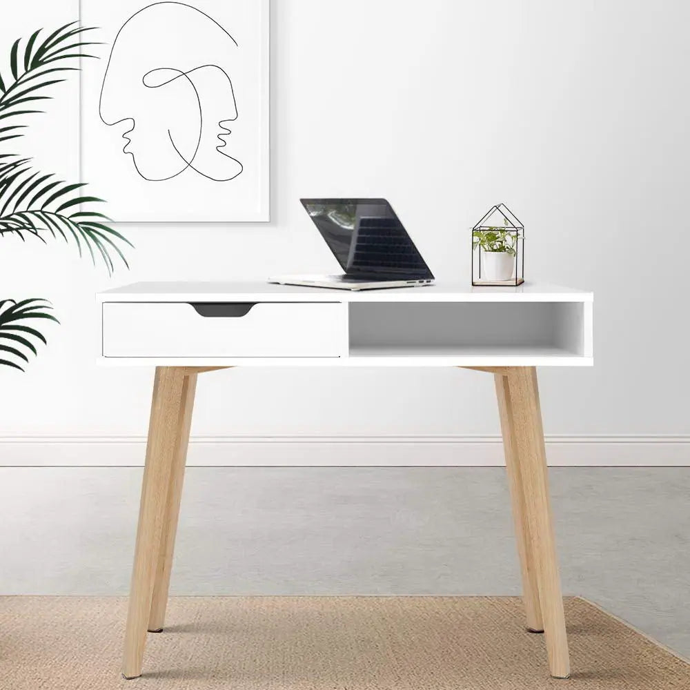 Artiss Office Computer Desk Study Table Storage Drawers Student Laptop White Deals499