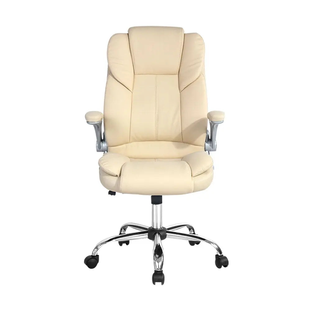 Artiss PU Leather Executive Office Desk Chair - Beige Deals499
