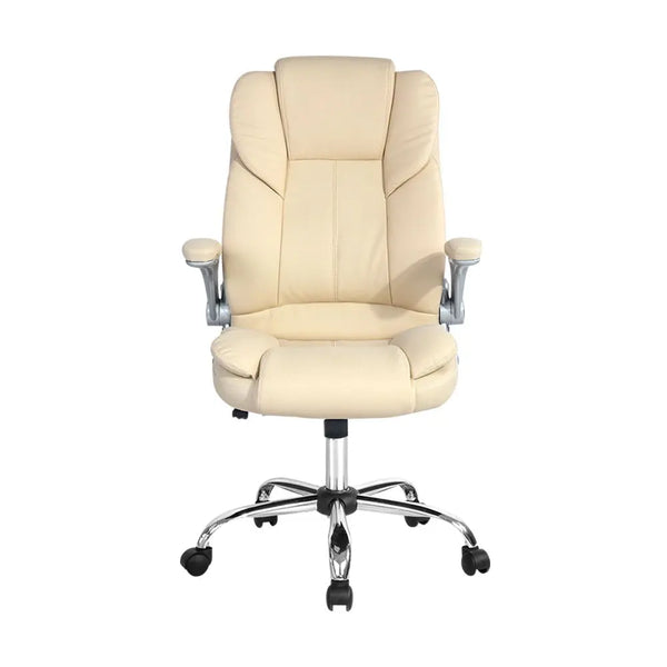 Artiss PU Leather Executive Office Desk Chair - Beige Deals499