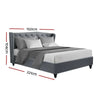 Artiss Pier Bed Frame Fabric - Grey Double Deals499