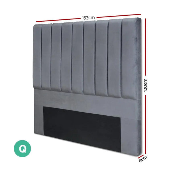 Artiss Queen Size Fabric Bed Headboard - Grey Deals499
