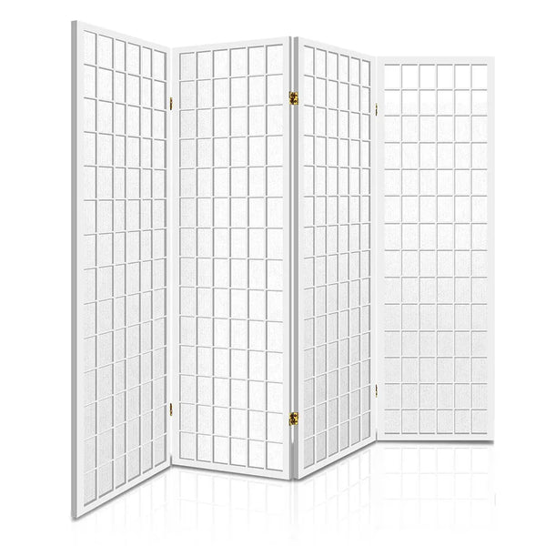 Artiss Room Divider Screen Wood Timber Dividers Fold Stand Wide White 4 Panel Deals499