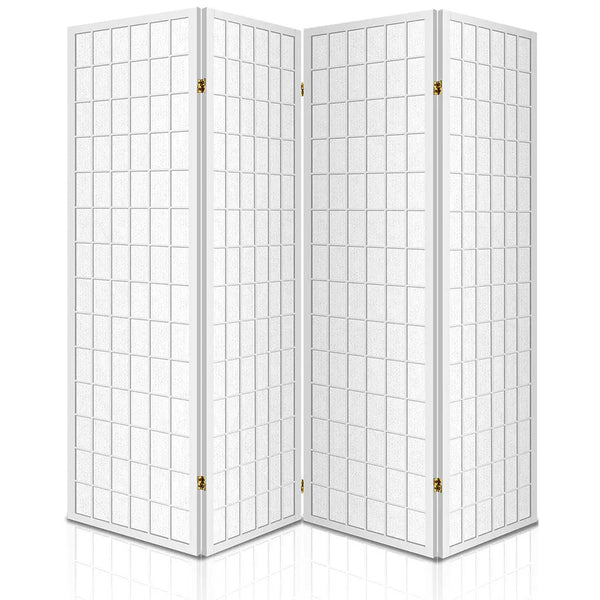 Artiss Room Divider Screen Wood Timber Dividers Fold Stand Wide White 4 Panel Deals499