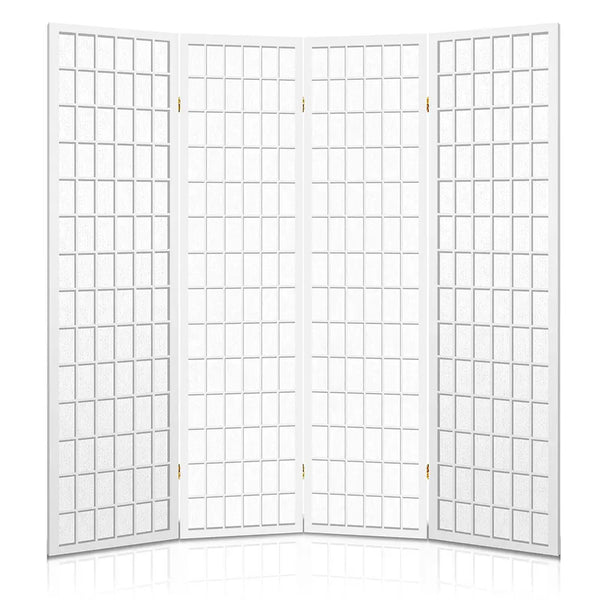 Artiss Room Divider Screen Wood Timber Dividers Fold Stand Wide White 4 Panel Deals499