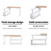 Artiss Rotary Corner Desk with Bookshelf - Brown & White Deals499