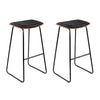Artiss Set of 2 Backless PU Leather Bar Stools - Black and Wood Deals499