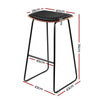 Artiss Set of 2 Backless PU Leather Bar Stools - Black and Wood Deals499
