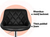 Artiss Set of 2 Bar Stools PU Leather Diamond Style - Black Deals499