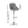 Artiss Set of 2 Bar Stools PU Leather Diamond Style - Grey Deals499