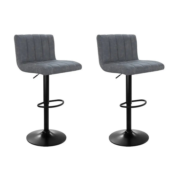 Artiss Set of 2 Bar Stools PU Leather Line Style - Grey Deals499