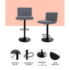 Artiss Set of 2 Bar Stools PU Leather Line Style - Grey Deals499