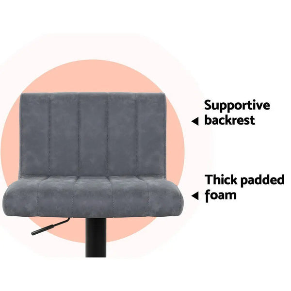 Artiss Set of 2 Bar Stools PU Leather Line Style - Grey Deals499