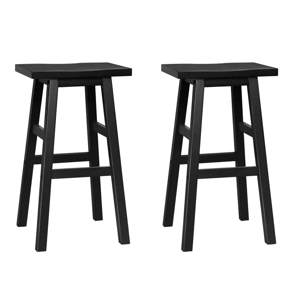 Artiss Set of 2 Beech Wood Bar Stools - Black Deals499