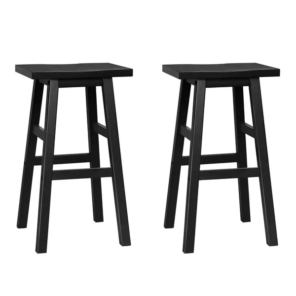 Artiss Set of 2 Beech Wood Bar Stools - Black Deals499