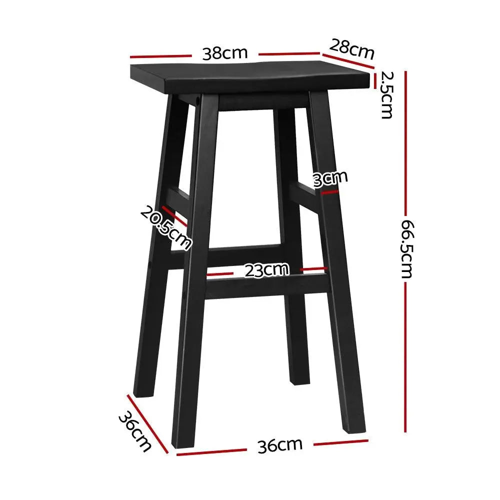 Artiss Set of 2 Beech Wood Bar Stools - Black Deals499