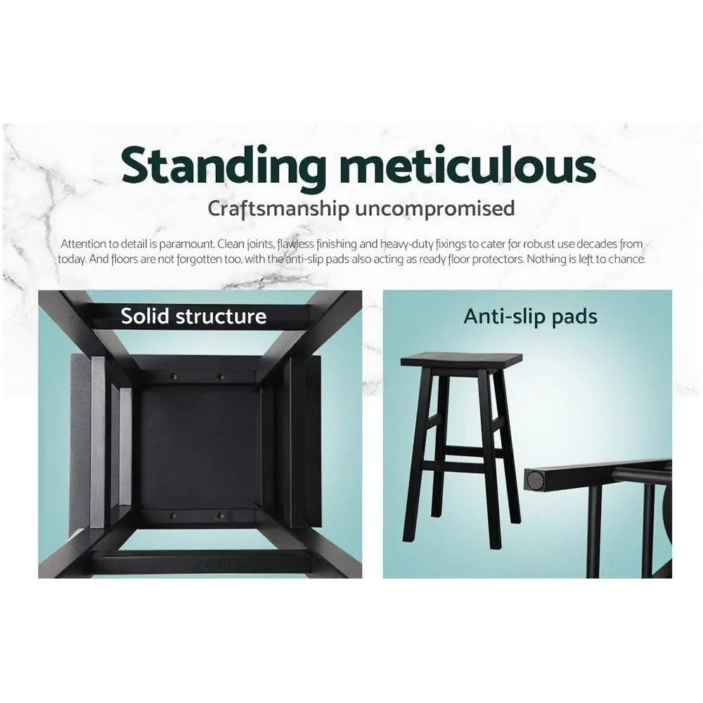 Artiss Set of 2 Beech Wood Bar Stools - Black Deals499