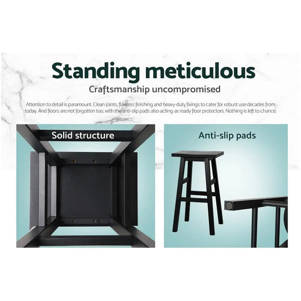 Artiss Set of 2 Beech Wood Bar Stools - Black Deals499