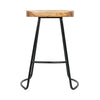 Artiss Set of 2 Elm Wood Backless Bar Stools 65cm - Black and Light Natural Deals499