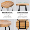 Artiss Set of 2 Elm Wood Backless Bar Stools 65cm - Black and Light Natural Deals499