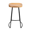 Artiss Set of 2 Elm Wood Backless Bar Stools 75cm - Black and Light Natural Deals499