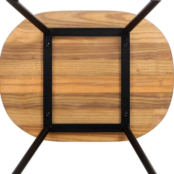 Artiss Set of 2 Elm Wood Backless Bar Stools 75cm - Black and Light Natural Deals499